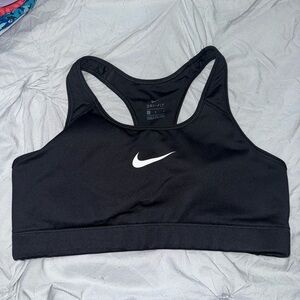 Nike Black and White Dri-FIT Racerback Sports Bra